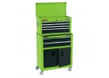 Combined Roller Cabinet and Tool Chest, 6 Drawer, 24”, Green