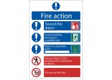Fire Action Procedure’ Mandatory Sign, 200 x 300mm, Design 2