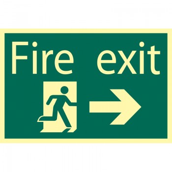 Glow In The Dark ’Fire Exit Arrow Right’ Safety Sign